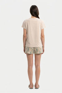 Sweet Dreams Graphic Printed Short Set - Cloud Cream — thumbnail 2